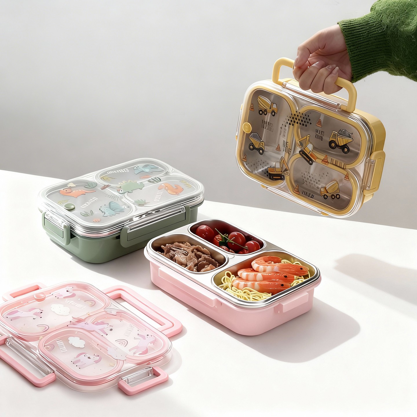 Meal Prep Bowl - Duży, pojemny, kreskówkowy lunchbox dla dzieci